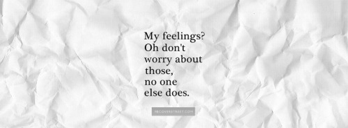 Noone Worries About My Feelings Facebook Cover
