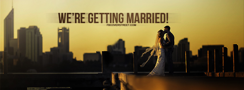 Were Getting Married Bride And Groom On Dock Facebook Cover