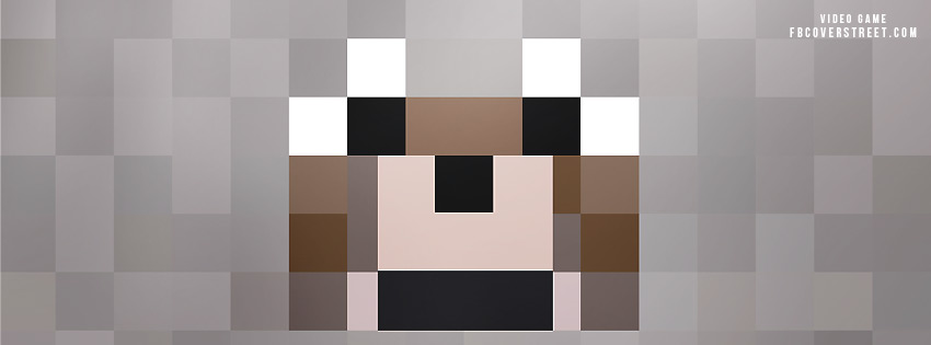 Minecraft Tamed Wolf Face Facebook Cover