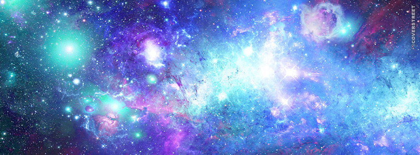 Pink and Blue Abstract and Colorful Space  Facebook Cover