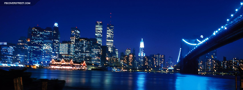 New York City Blue Lights View Wallpaper