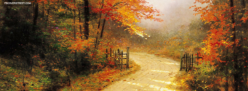 Autumn Lane Painting Wallpaper