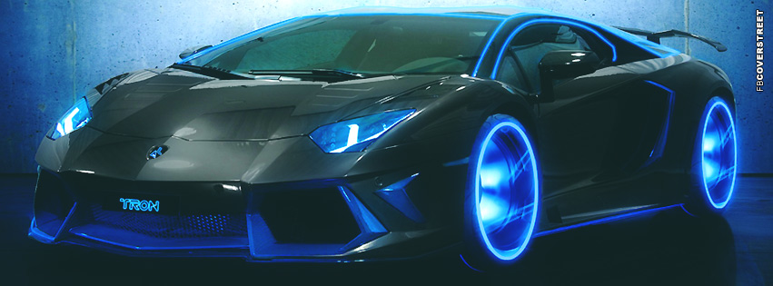 Blue Tron Lamborghini Aventador  Wallpaper