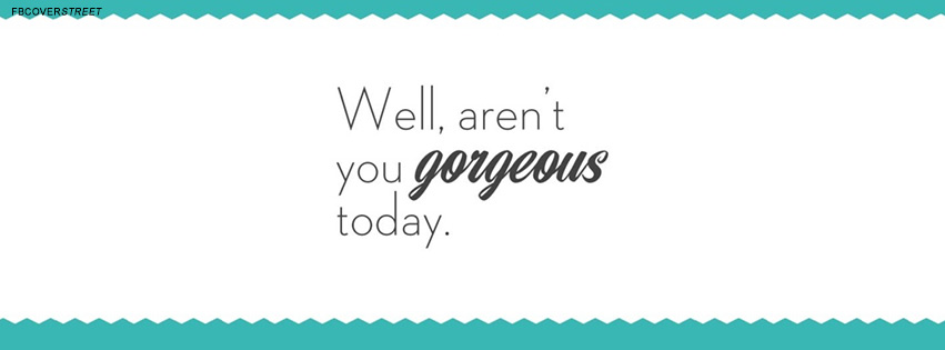 Well Arent You Gorgeous Quote Facebook Cover