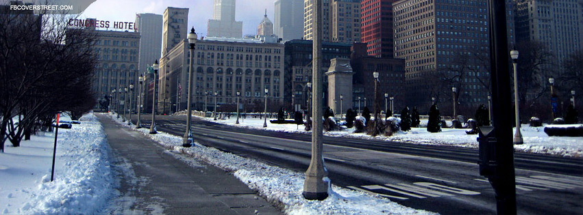 Chicago Winter Street Congress Hotel Picture