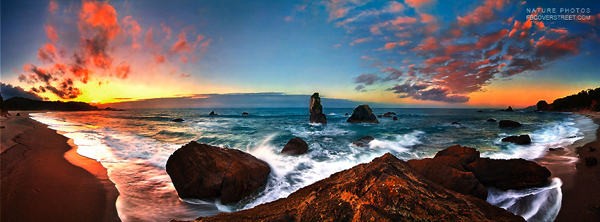 Beach Tide Sunset Wallpaper