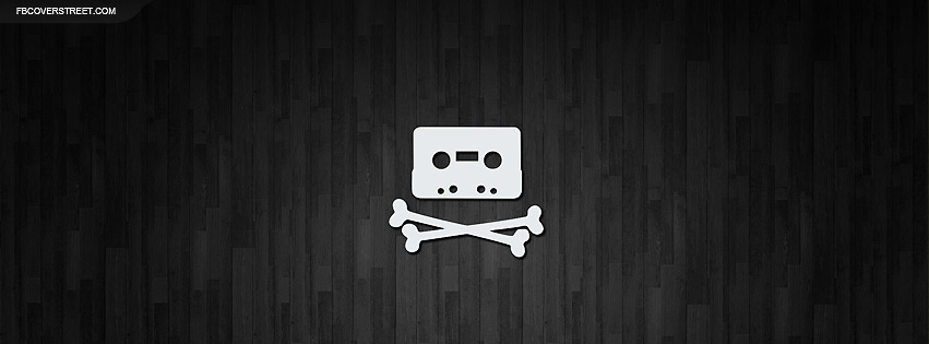 The Pirate Bay Skull and Bones Tape Cassette Logo Wood Wallpaper