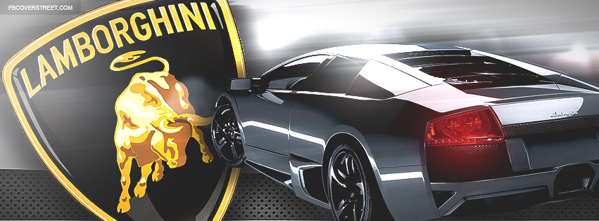 Charcoal Grey Lamborghini Large Logo Facebook Cover