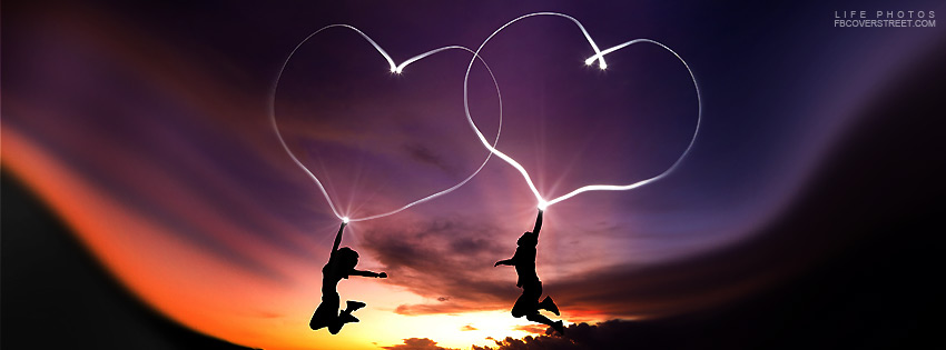 Couple Drawing Love Light Hearts Wallpaper