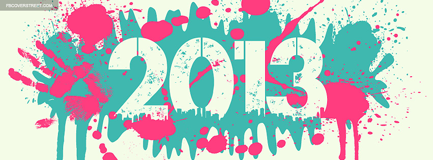 2013 Paint Splatters Pink Blue Grey Wallpaper