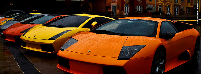 Orange and Yellow Lambos  Wallpaper