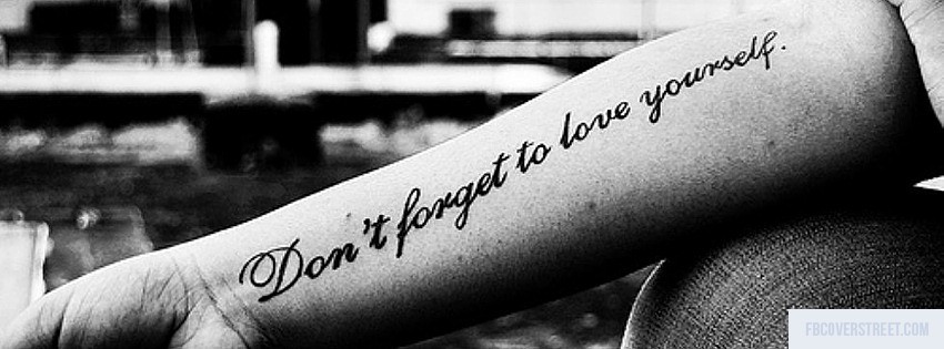 Dont Forget To Love Yourself Black and White Picture