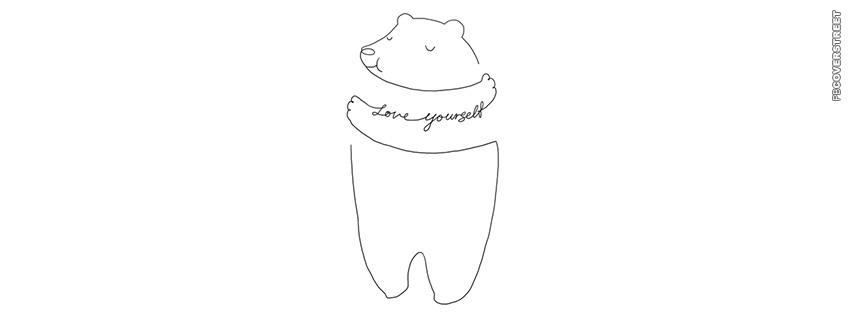 Love Yourself Hugging Bear  Wallpaper