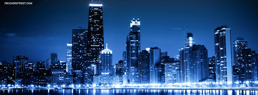 Chicago Blue Lit City Wallpaper