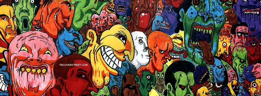 Crazy Cartoon Faces Wallpaper