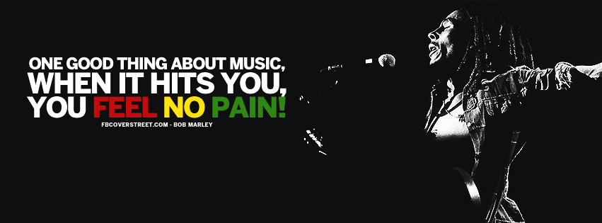 One Good Thing About Music Bob Marley Quote Rastafarian Colors Wallpaper