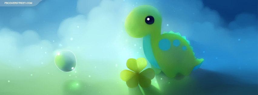 Cute Dinosaur With Clover Wallpaper