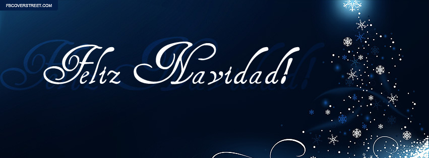 Feliz Navidad Blue Glowing Christmas Tree Wallpaper