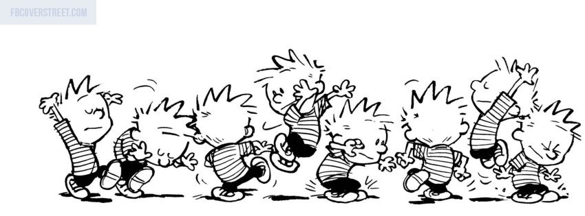Calvin and Hobbes Black and White Wallpaper