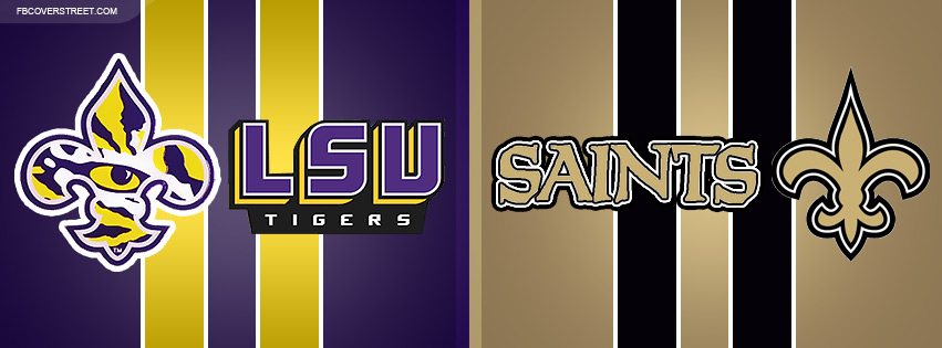 LSU Tigers and New Orleans Saints Logos With Text Wallpaper