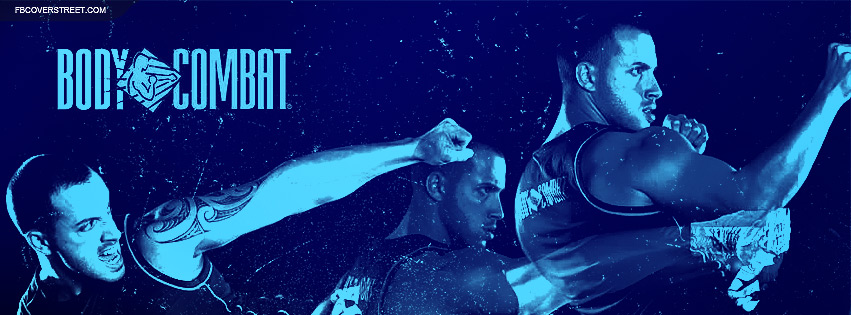 Body Combat Figher Actions Blue Facebook Cover