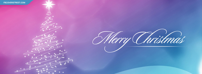 Merry Christmas Glowing Christmas Tree Facebook Cover