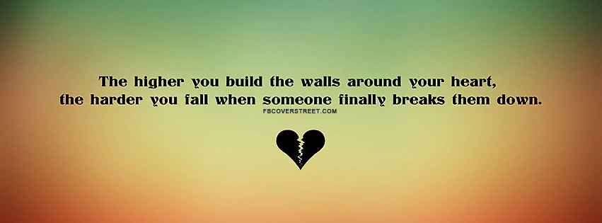 The Harder You Fall Love Quote Facebook Cover