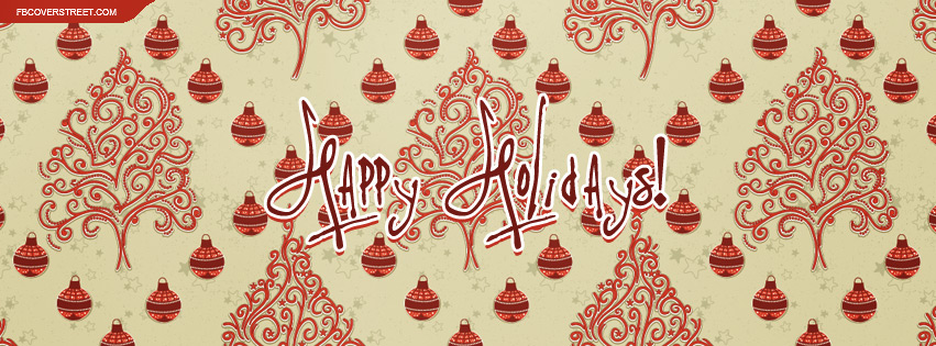 Happy Holidays Elegant Pattern Facebook cover