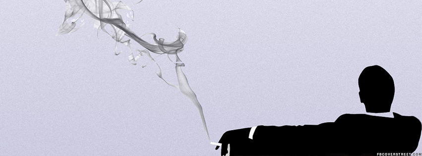 Mad Men Don Draper Smoking Silhouette Facebook Cover
