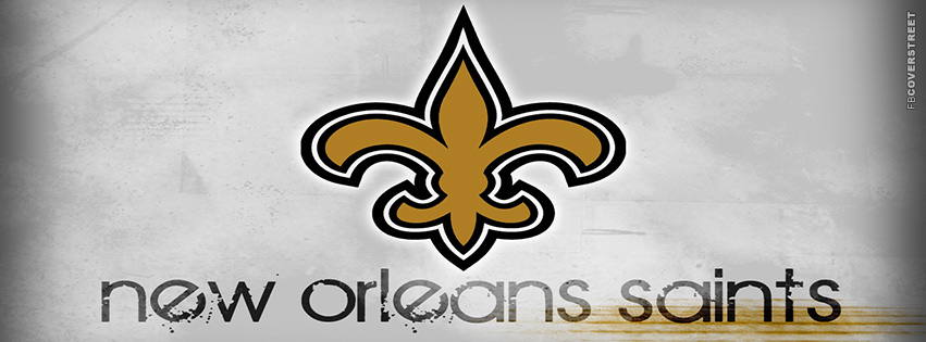 New Orleans Saints Fleur De Lis Logo and Text Facebook Cover