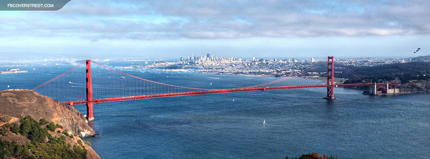 San Francisco Golden Gate Bridge Aerial View Facebook cover
