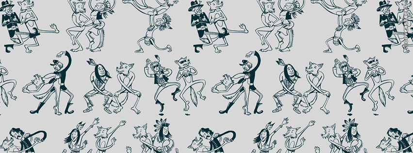 Dancing With Wolves Pattern  Facebook Cover
