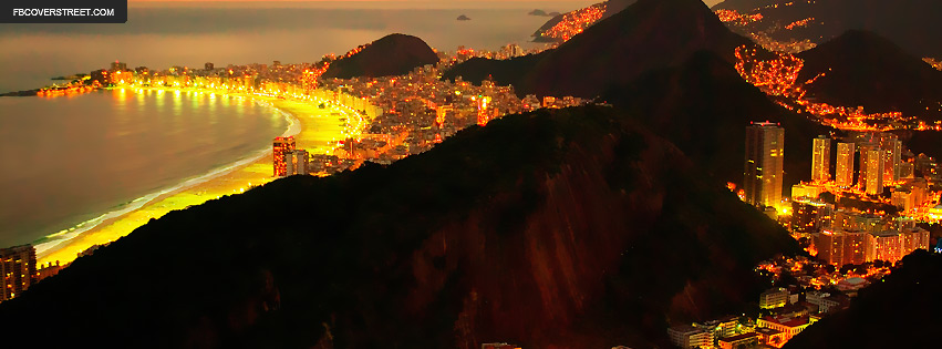 Rio De Janeiro Brazil At Night Facebook Cover