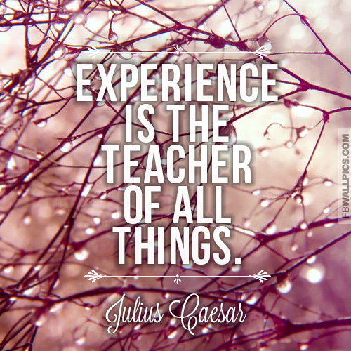 Experience Is The Teacher Julius Caesar Quote  Facebook Pic