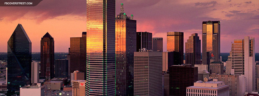 Houston Sunset Skyline  Facebook Cover