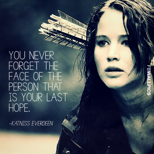 Katniss Everdeen Never Forget Hunger Games Quote Facebook Pic