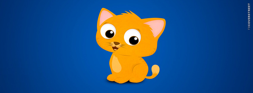 Orange Cartoon Cat Minimal  Facebook Cover