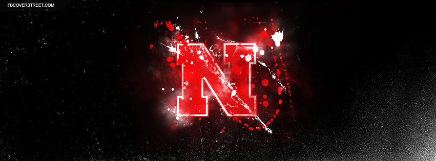 Nebraska Huskers Paint Splashed Logo Facebook cover