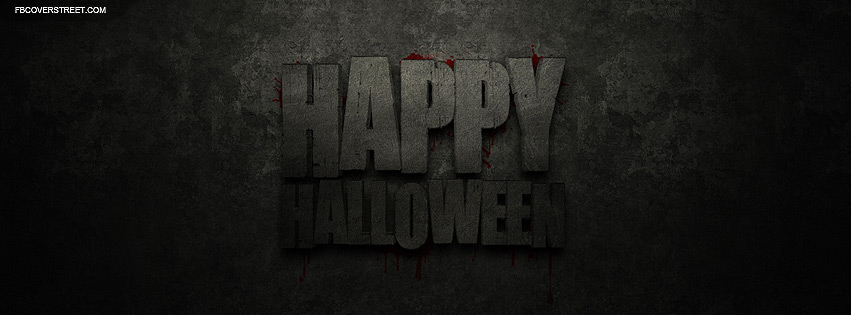Happy Halloween Cemented Text Facebook cover