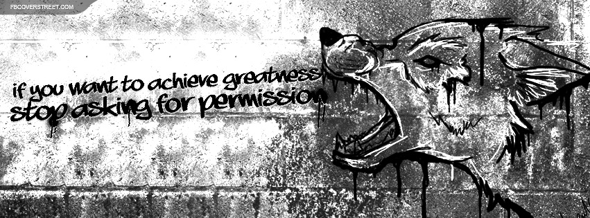 Achieve Greatness Quote with Graffiti Wolf Drawing Facebook cover