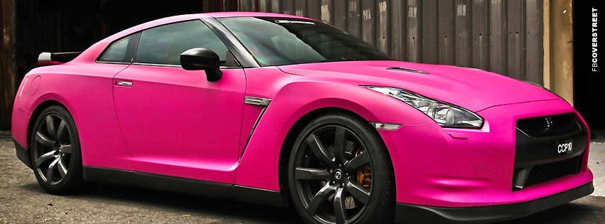 Pink Nissan GTR  Facebook cover