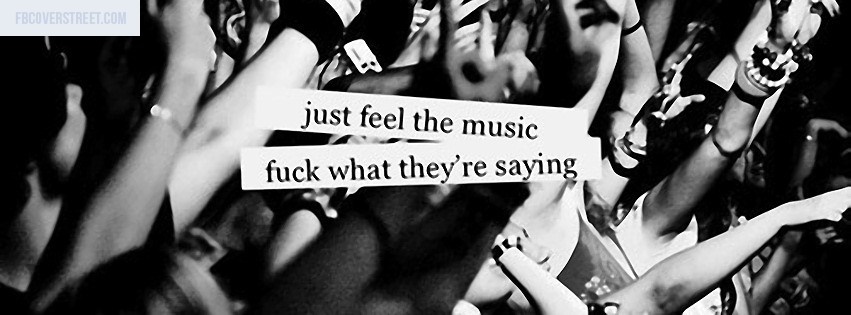 Just Feel The Music Black and White Facebook cover