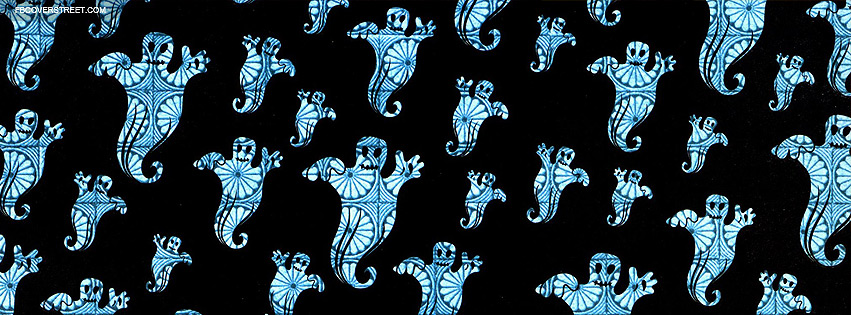 Blue Ghosts Pattern Facebook cover