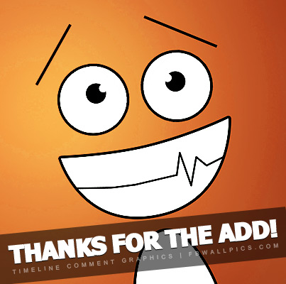 Thanks For The Add Cartoon Face Orange Facebook picture