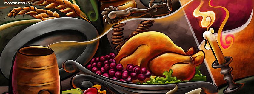 Thanksgiving Dinner Artwork Facebook cover