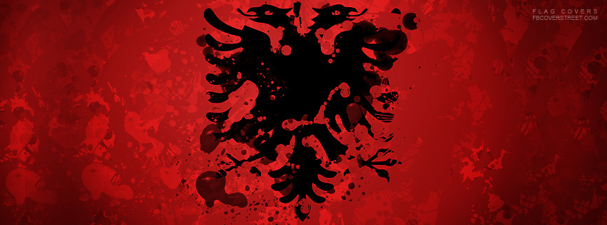 Painted Albanian Flag Facebook cover