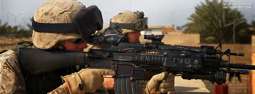 Soldiers Aiming Photograph Facebook Cover