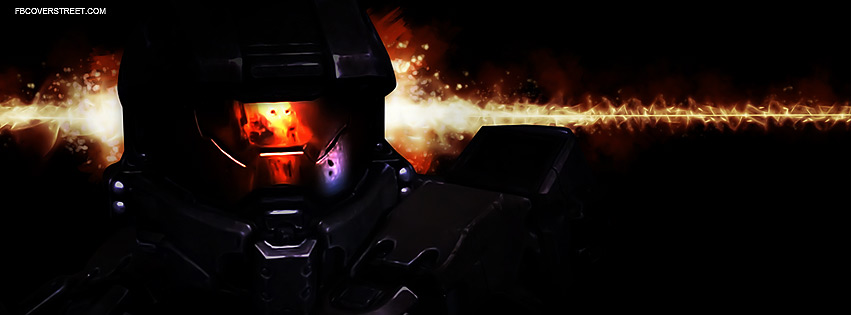 Halo 4 Spartan Dark Helmet Facebook Cover