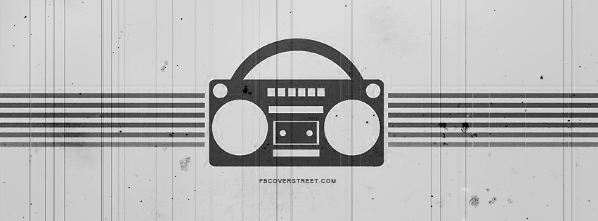 Striped Grungy Boombox Facebook cover