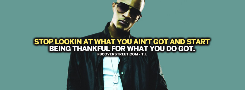 Be Thankful TI Quote Facebook cover
